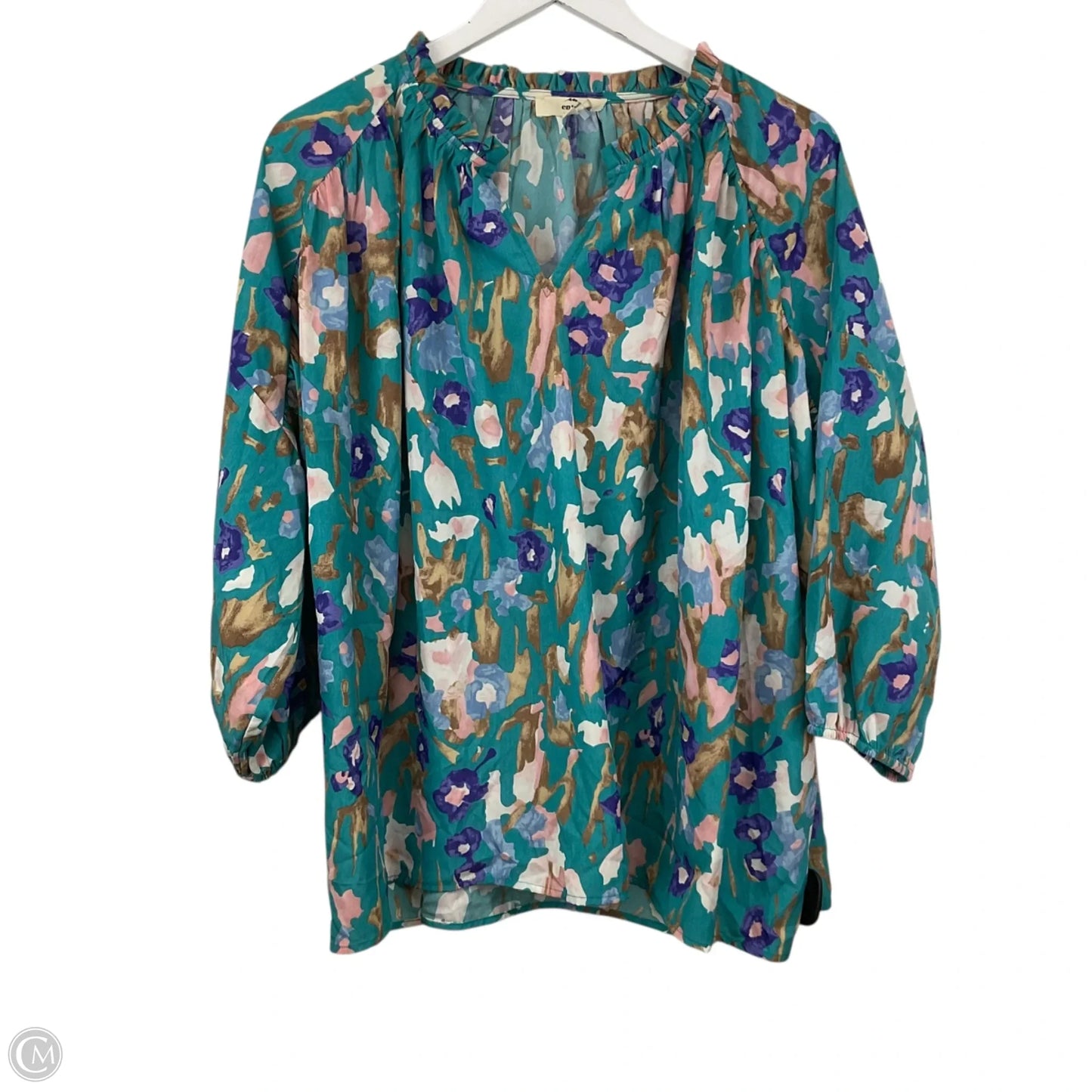 Top Short Sleeve By Entro In Blue, Size: L