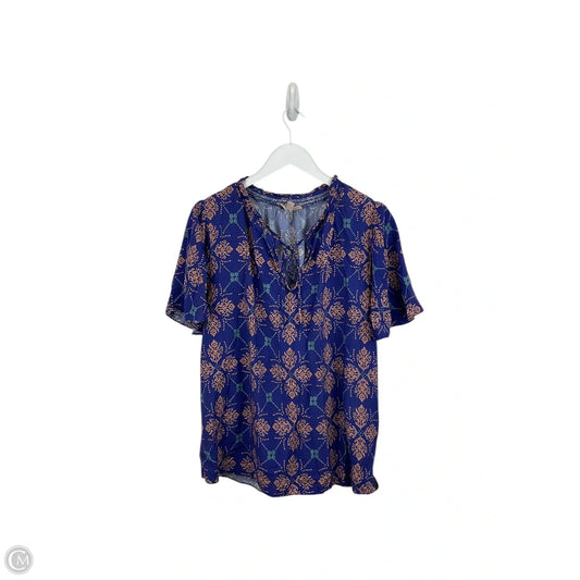 Top Short Sleeve By Philosophy In Blue, Size: 1x