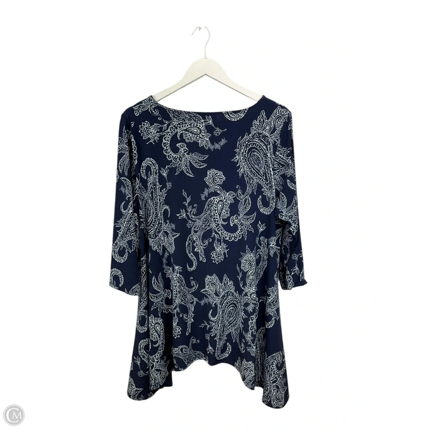 Top Long Sleeve By Jm Collections In Navy, Size: Xl