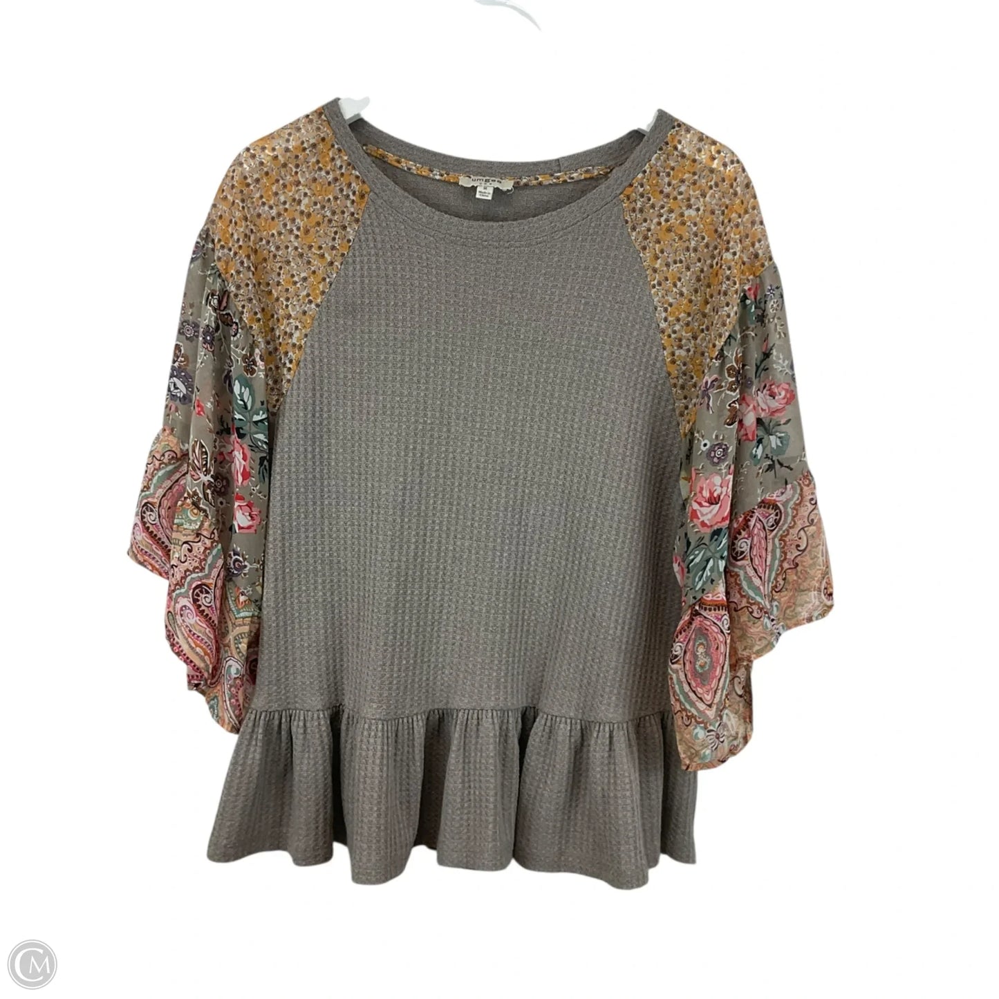 Top Short Sleeve By Umgee In Tan, Size: M