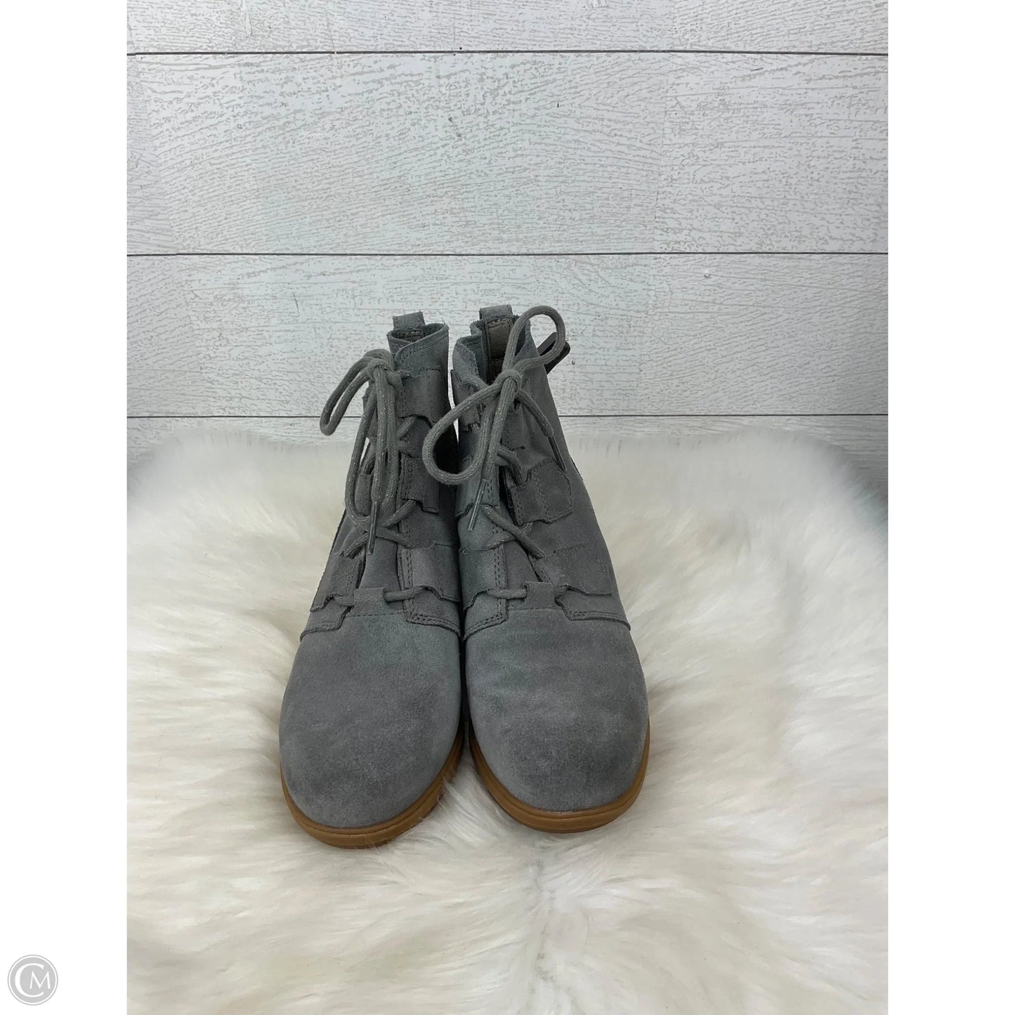 Boots Ankle Heels By Sorel In Grey, Size: 8