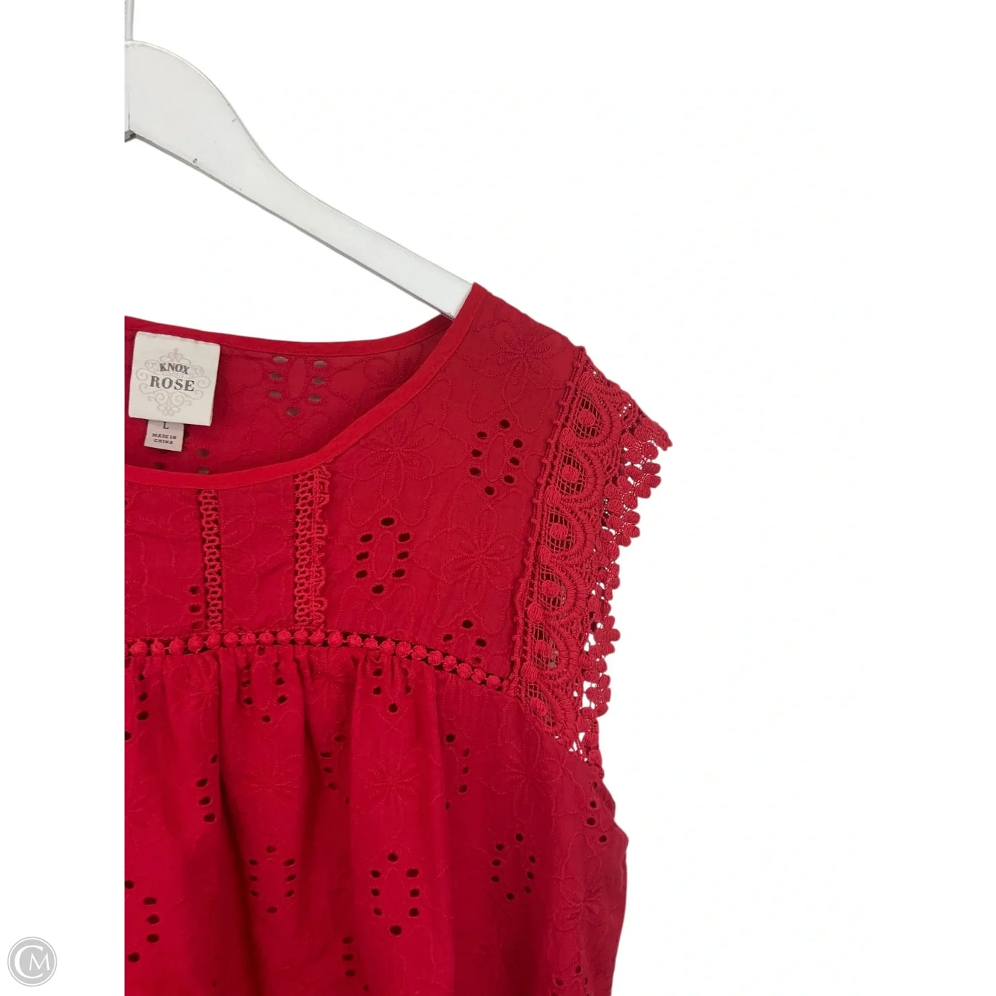 Top Short Sleeve By Knox Rose In Red, Size: L