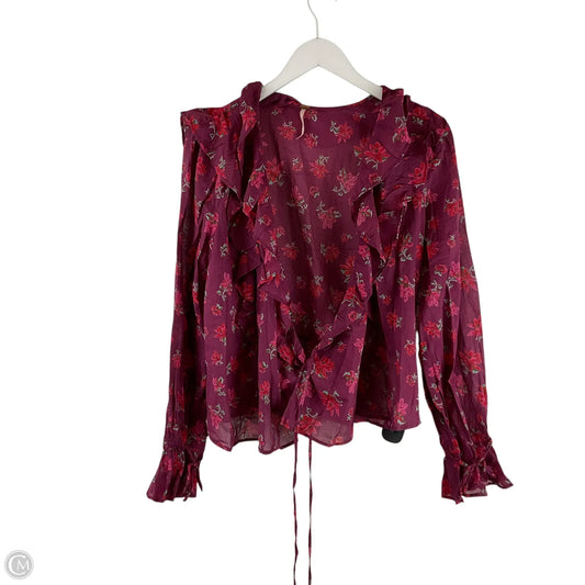 Top Long Sleeve By Free People In Purple, Size: L
