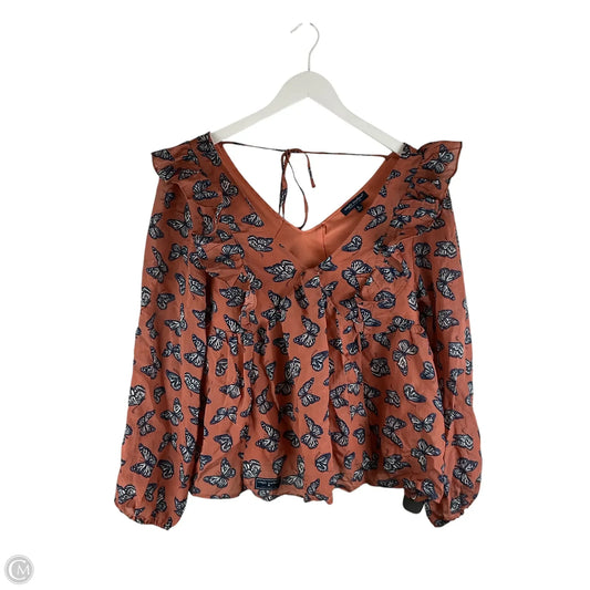 Top Long Sleeve By Simply Southern In Orange, Size: L