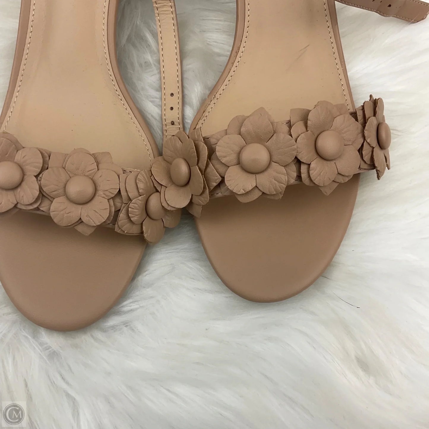 Sandals Heels Block By Cato In Cream, Size: 10