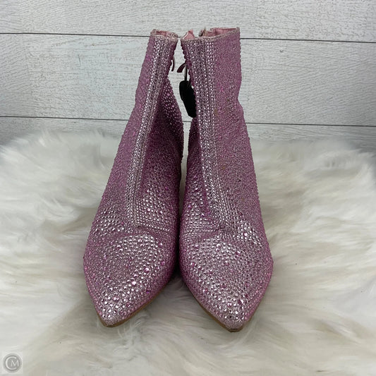 Boots Ankle Heels By Forever In Pink, Size: 8.5