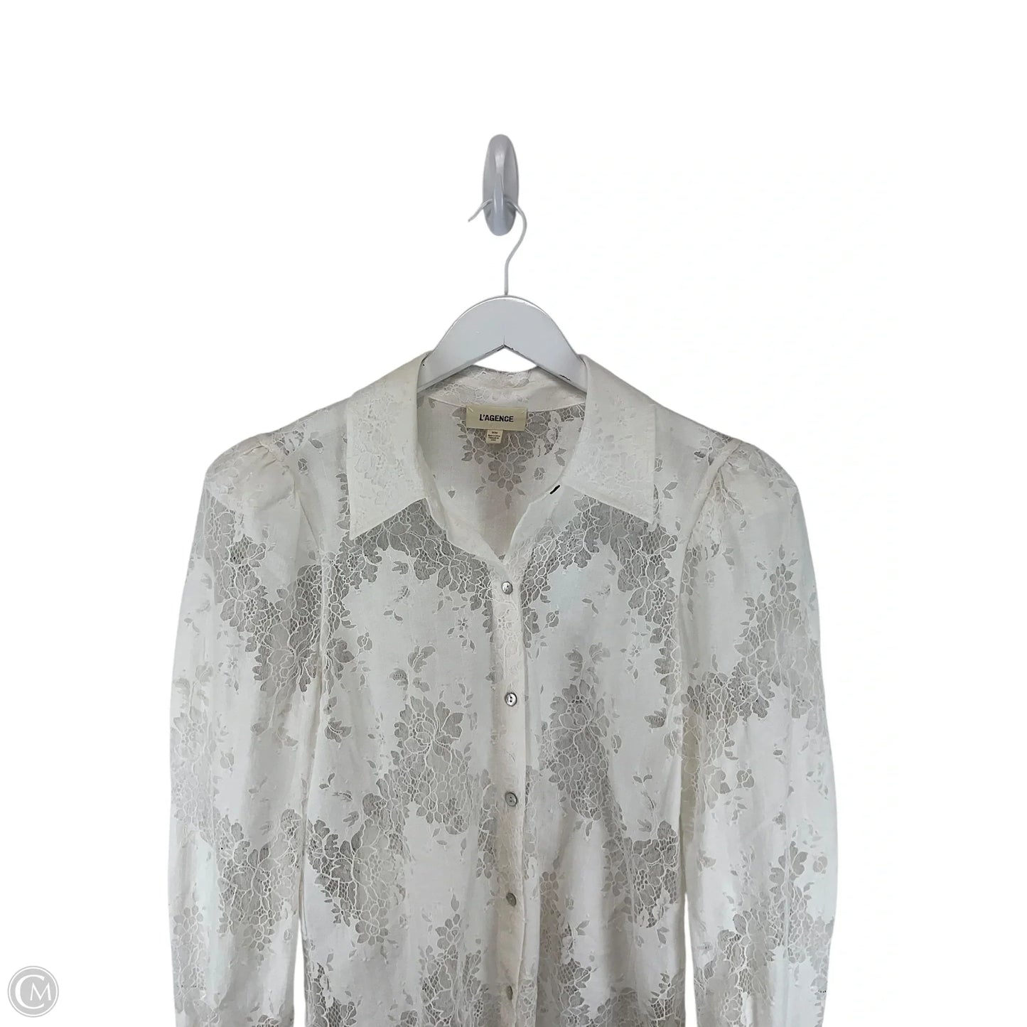 Top Long Sleeve By L Agence In White, Size: M