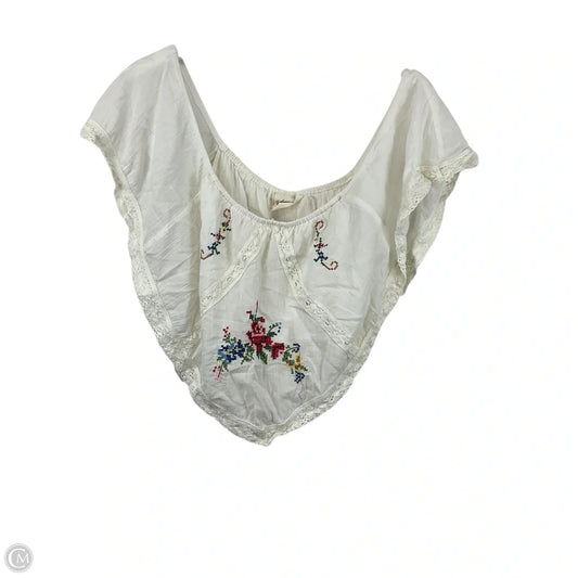 Top Short Sleeve By White Crow In White & Yellow, Size: M