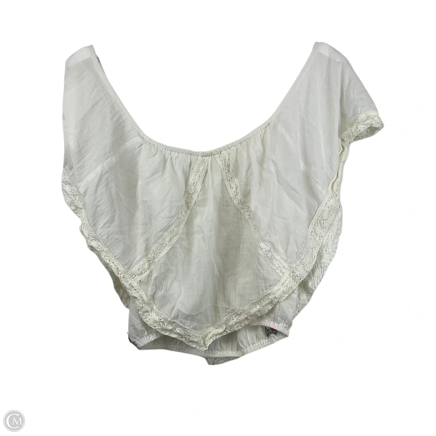 Top Short Sleeve By White Crow In White & Yellow, Size: M