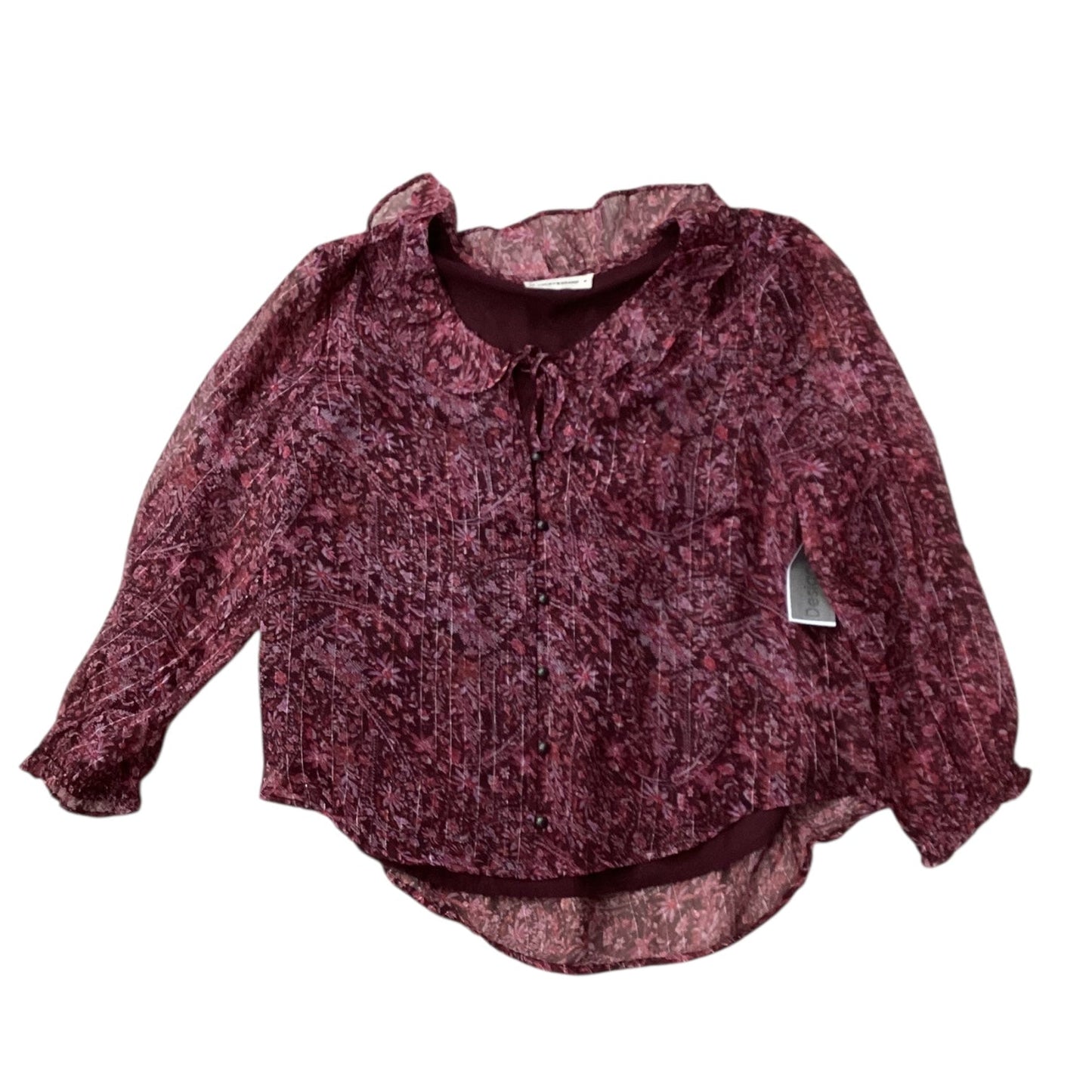 Blouse Ls By Lucky Brand In Purple, Size:M