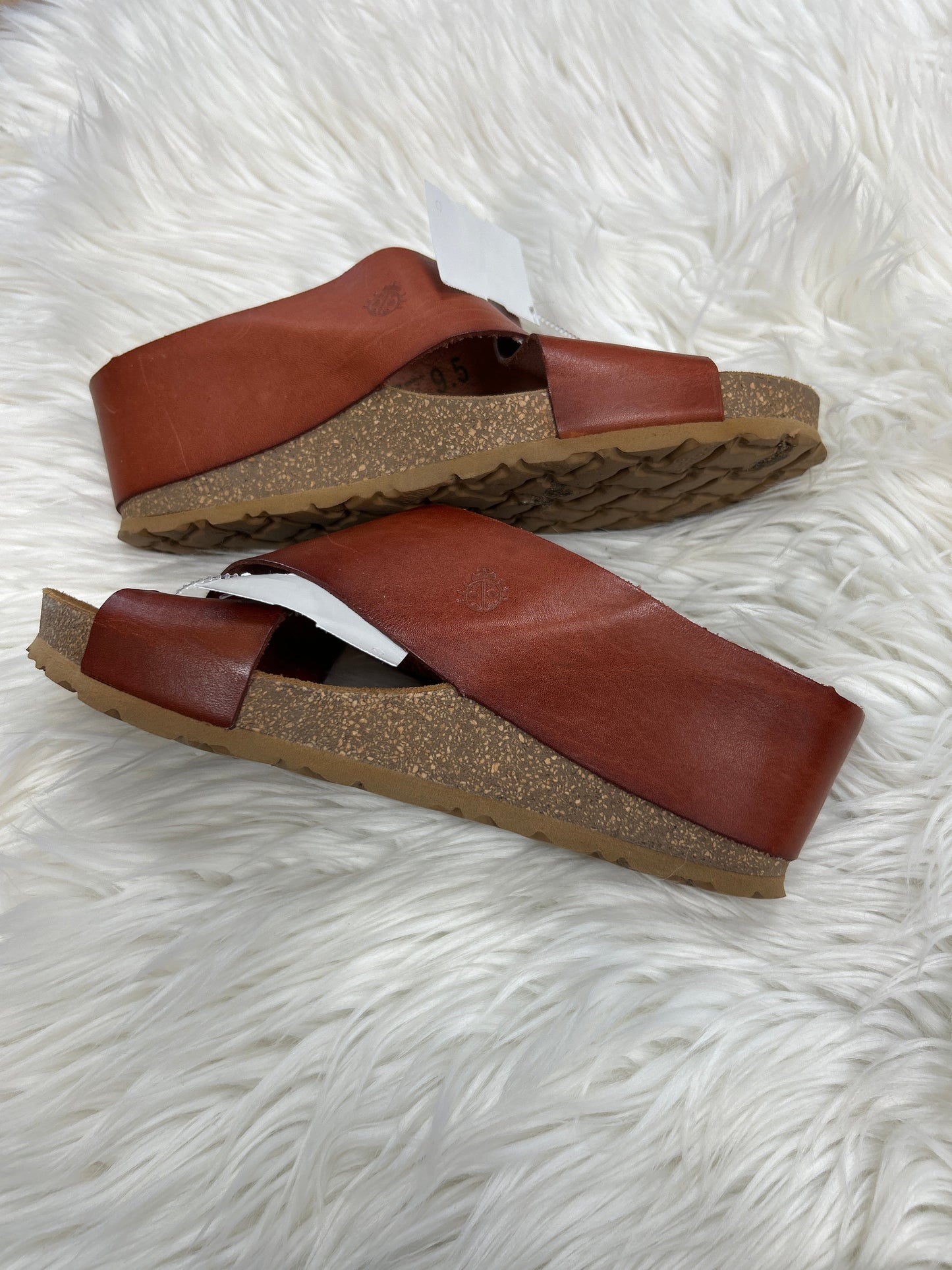 Sandals Heels Wedge By Cmc In Brown, Size:9.5