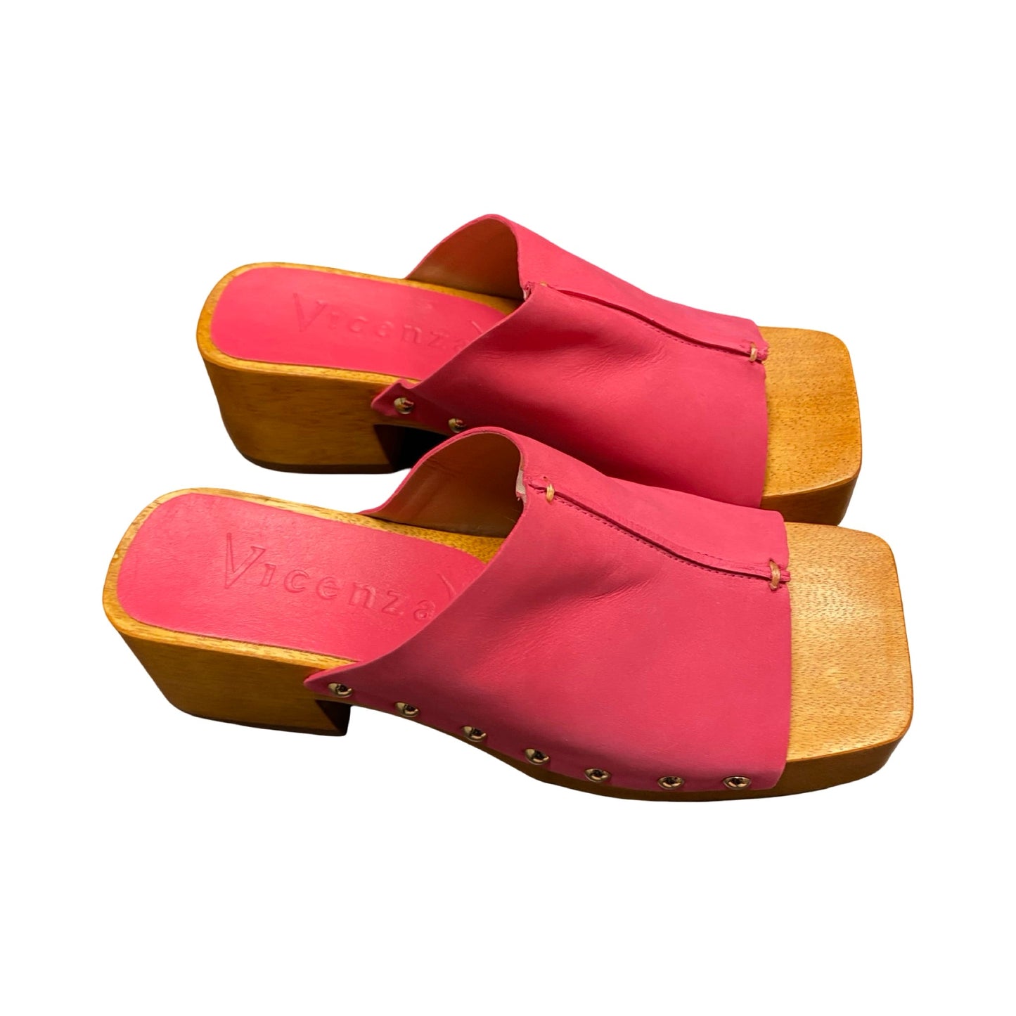 Sandals Heels Block By Cmc In Pink, Size:7