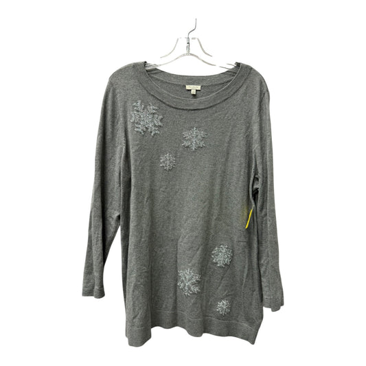 Sweater By Talbots In Grey, Size:1X