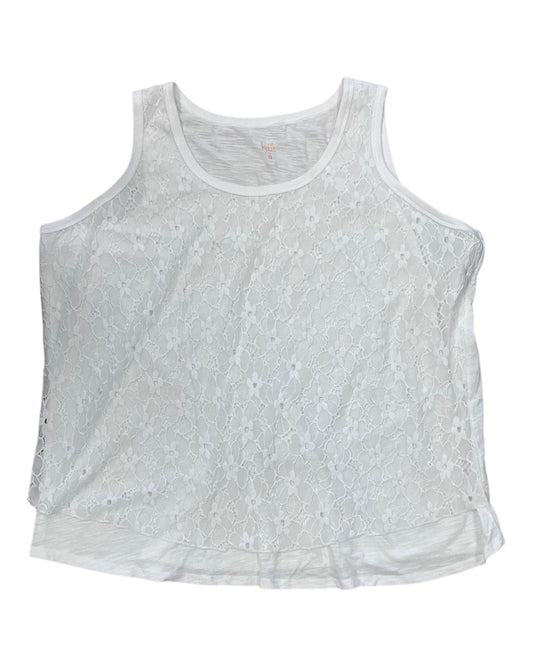 Top Sleeveless By Belle By Kim Gravel In White, Size:3X