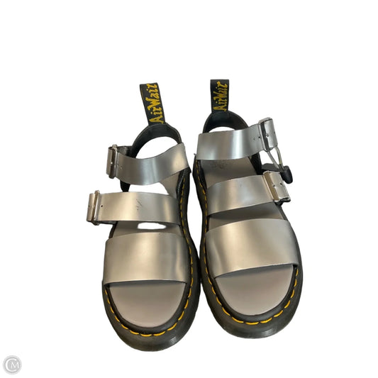 Sandals Designer By Dr Martens In Silver, Size: 6