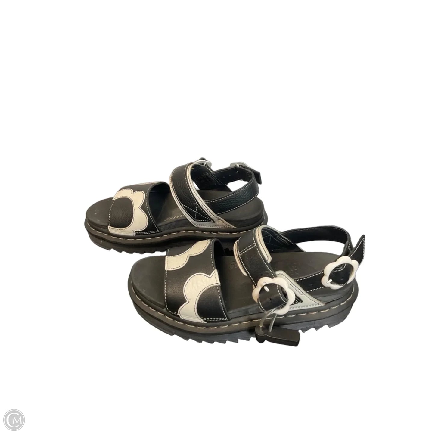Sandals Designer By Dr Martens In Black & White, Size: 7