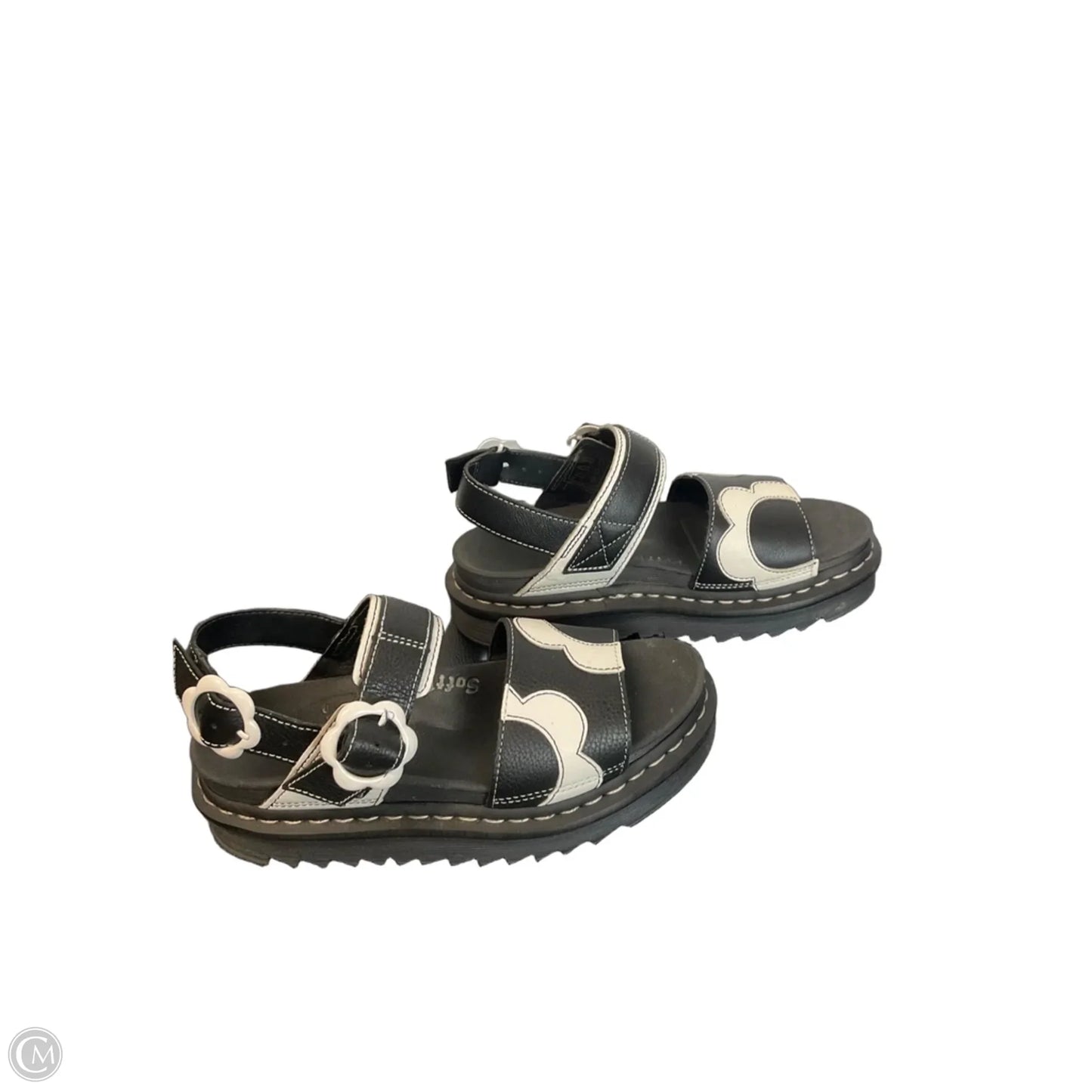 Sandals Designer By Dr Martens In Black & White, Size: 7