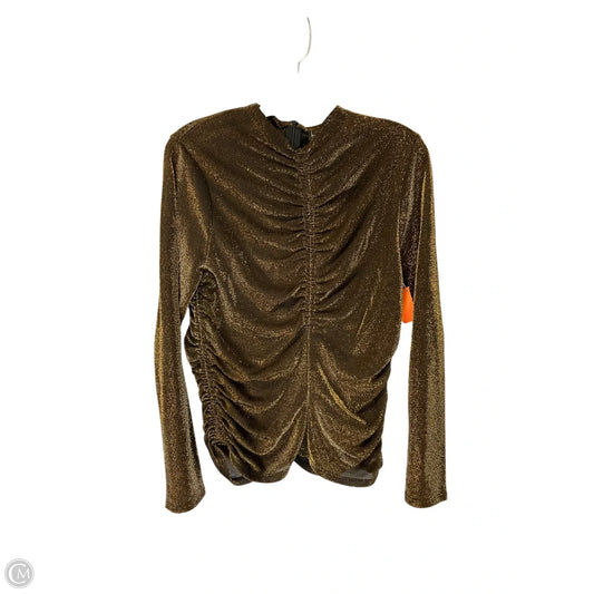 Top Long Sleeve By Nicole Miller In Gold, Size: L