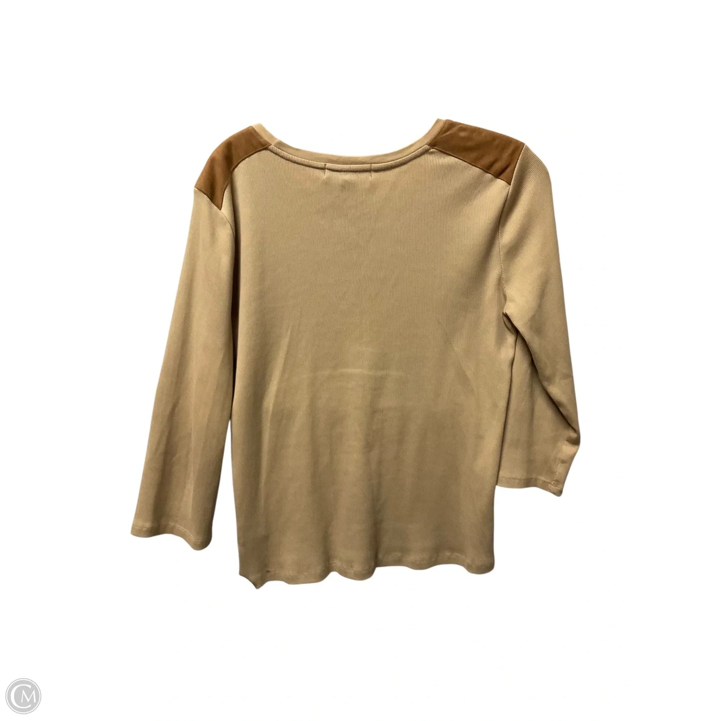 Top Long Sleeve By Lauren By Ralph Lauren In Tan, Size: L