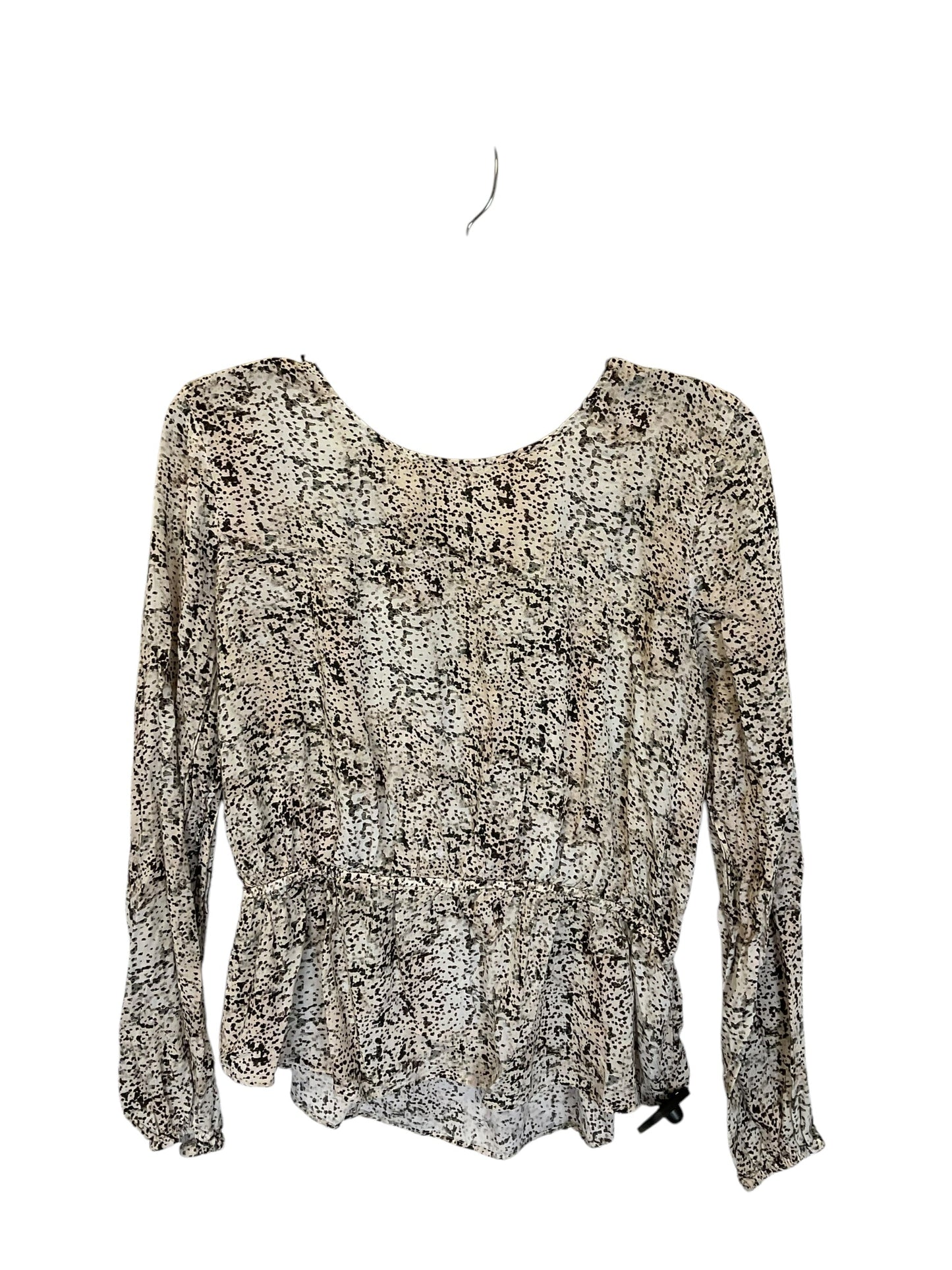 Top Long Sleeve By Anthropologie In Black & Cream, Size: M