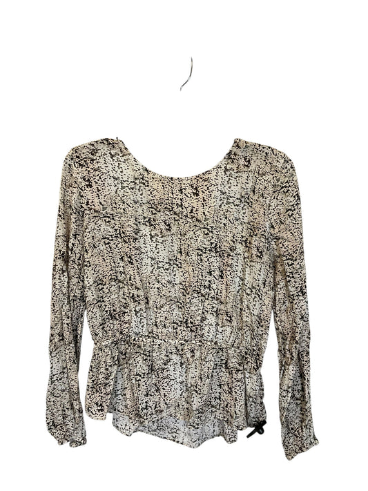 Top Long Sleeve By Anthropologie In Black & Cream, Size: M