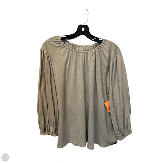 Top Long Sleeve By Velvet In Grey, Size: M