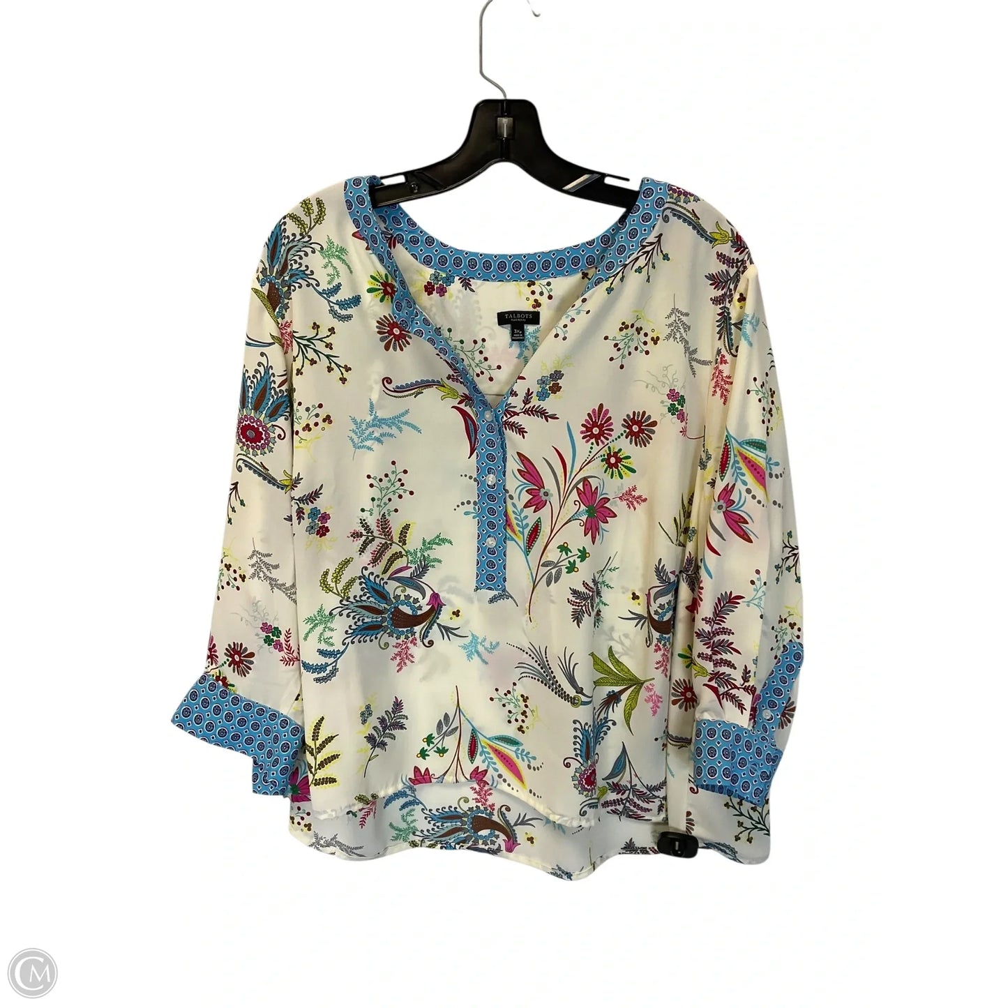 Top Long Sleeve By Talbots In Cream, Size: 3x