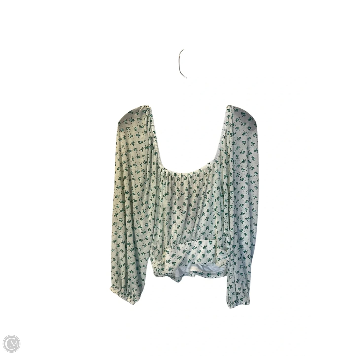 Top Long Sleeve By Free People In White & Yellow, Size: L