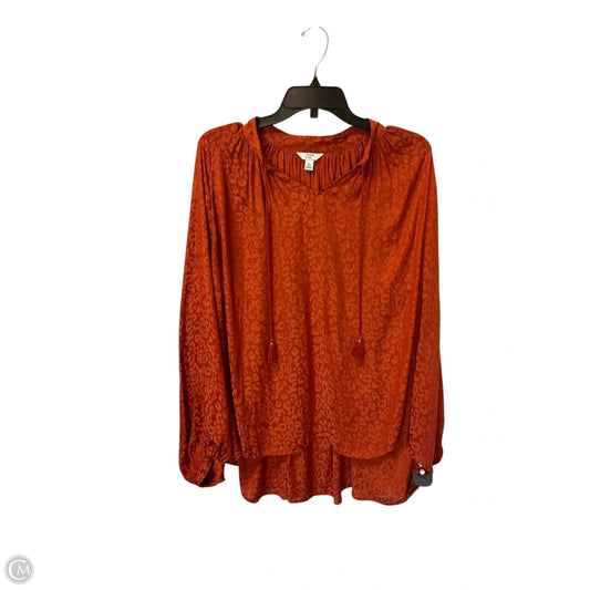 Top Long Sleeve By Crown And Ivy In Orange, Size: Xl