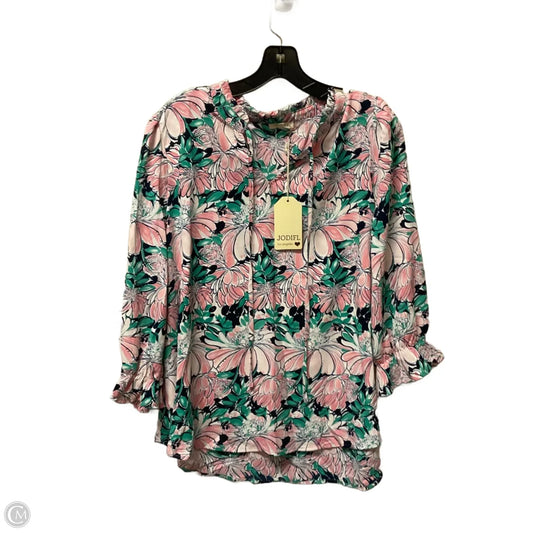 Top Long Sleeve By Jodifl In Floral Print, Size: L