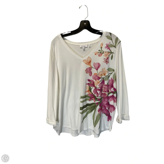 Top 3/4 Sleeve By Chicos In White, Size: Xxl
