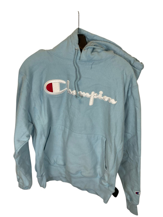 Sweatshirt Hoodie By Champion In Blue, Size: M