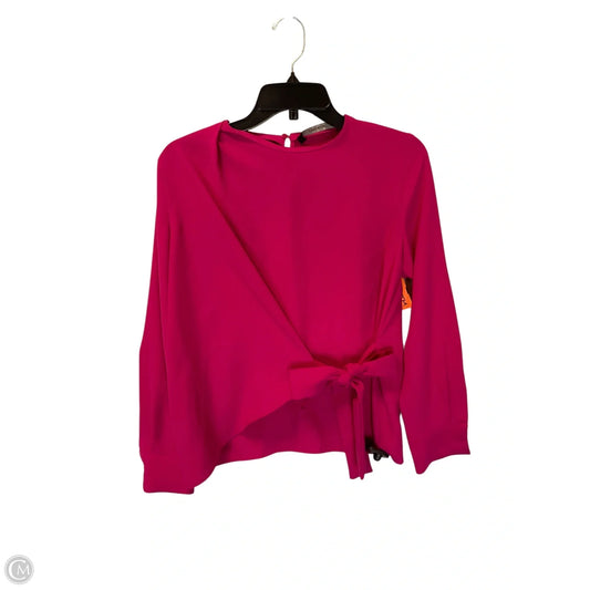 Top Long Sleeve By Zara Basic In Pink, Size: S
