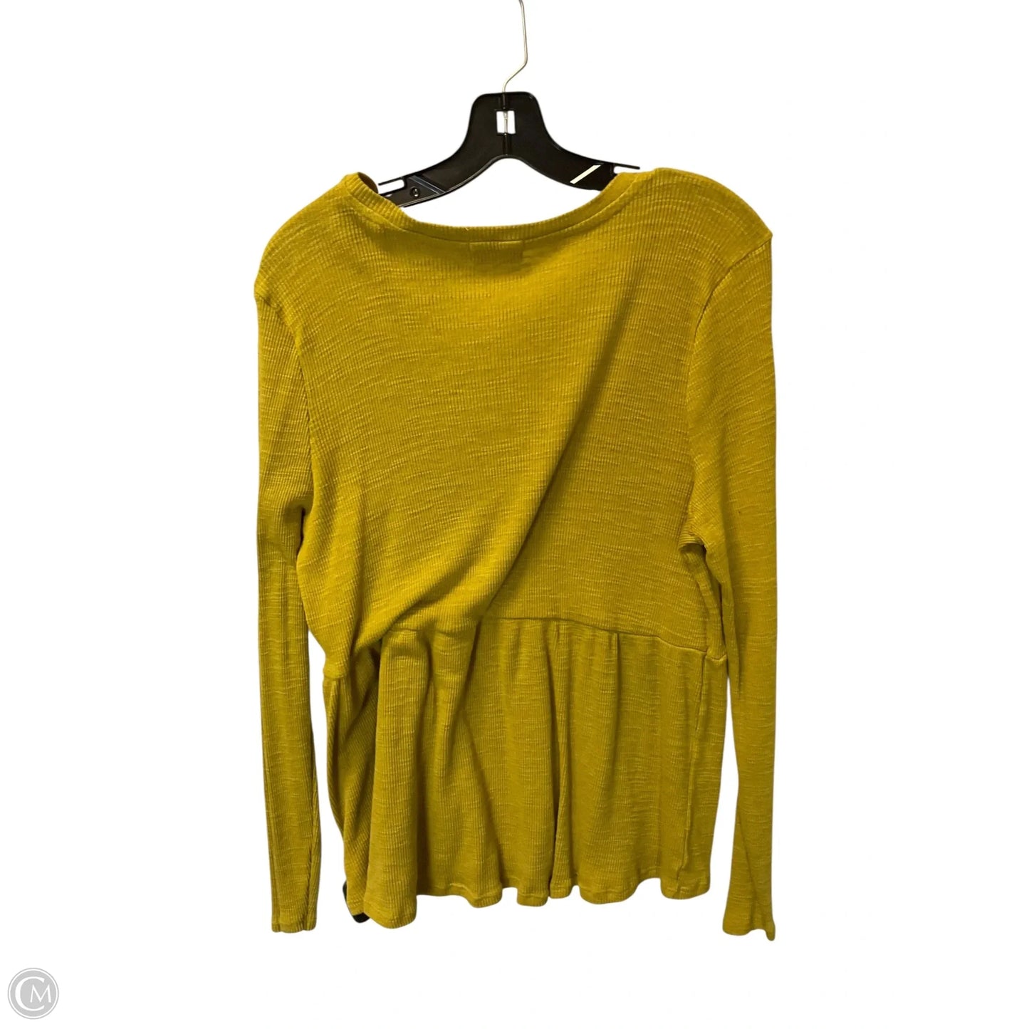 Top Long Sleeve By T.la In Yellow, Size: L