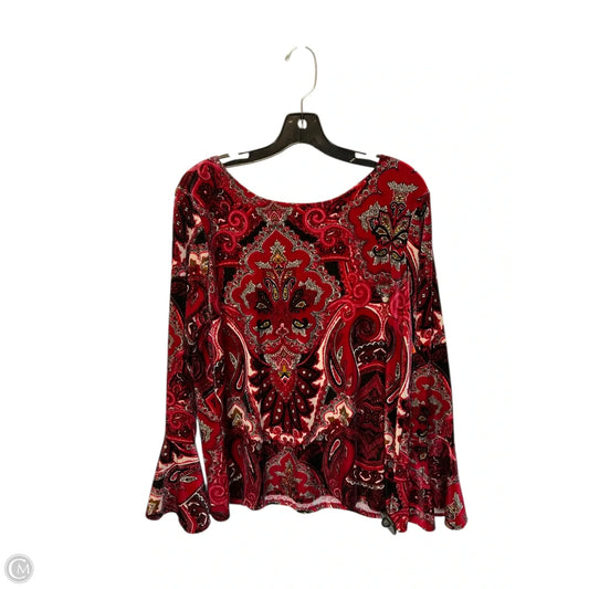 Top Long Sleeve By Chicos In Red, Size: M