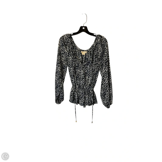 Top Long Sleeve By Michael By Michael Kors In Black & Blue, Size: S