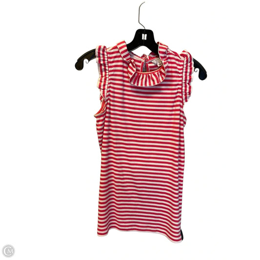 Top Sleeveless By Crown And Ivy In Pink & White, Size: S