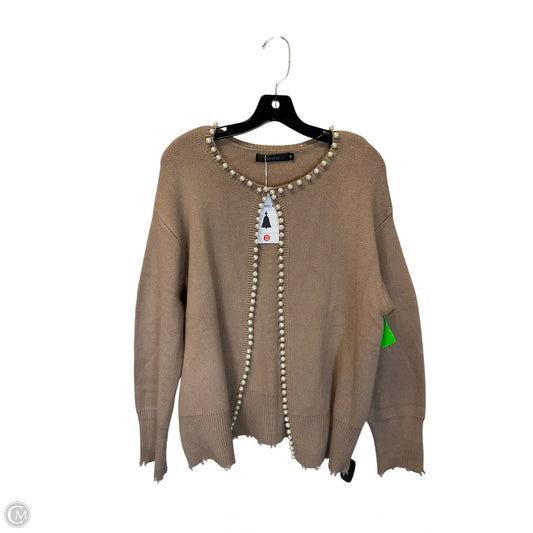 Sweater Cardigan By Clothes Mentor In Tan, Size: M