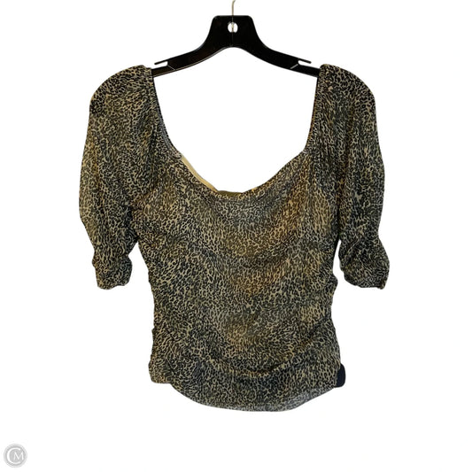 Top Short Sleeve By Anthropologie In Animal Print, Size: S