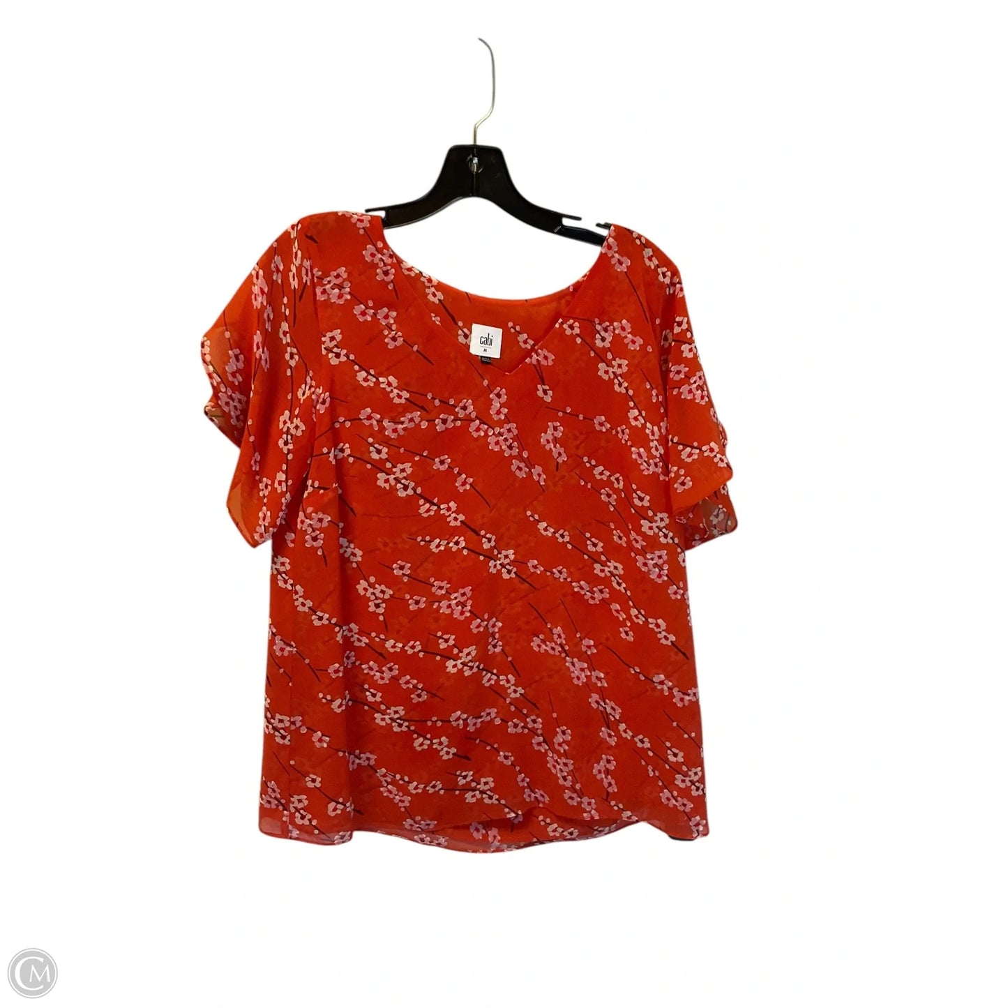 Top Short Sleeve By Cabi In Orange, Size: M
