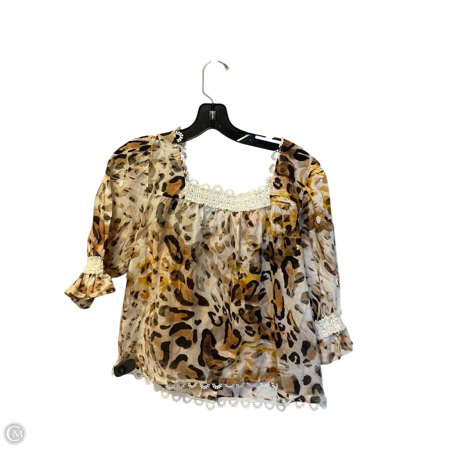 Top Short Sleeve By Cupio In Brown, Size: S