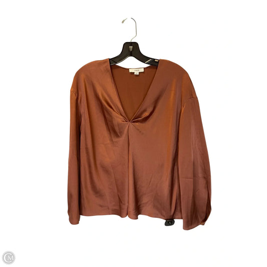 Top Long Sleeve By Vince In Bronze, Size: S