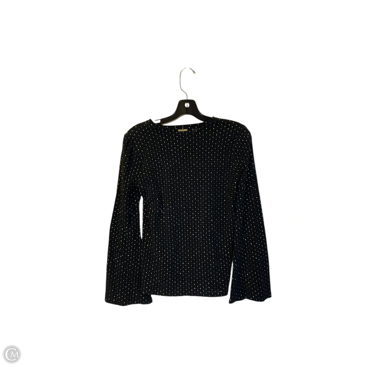 Top Long Sleeve By Michael By Michael Kors In Black & Gold, Size: Xs