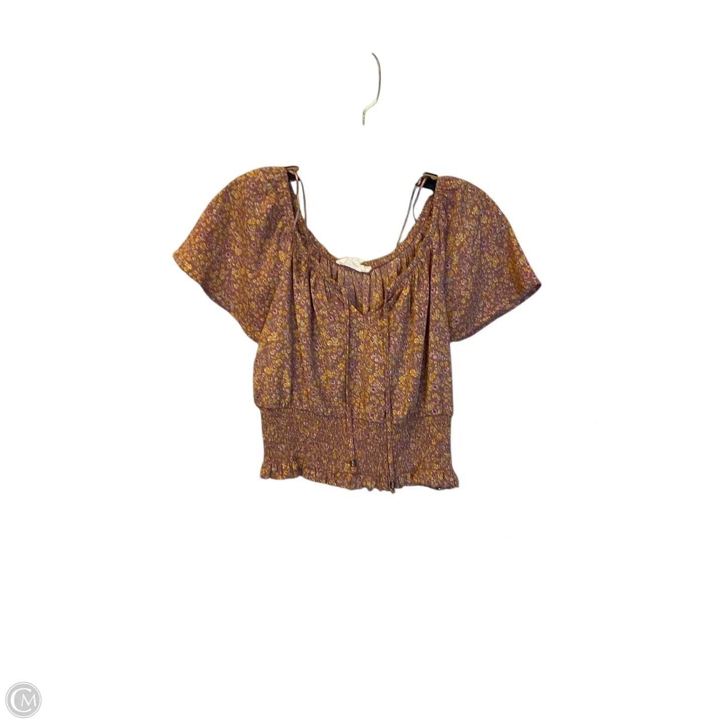 Top Short Sleeve By Pink Rose In Floral Print, Size: M