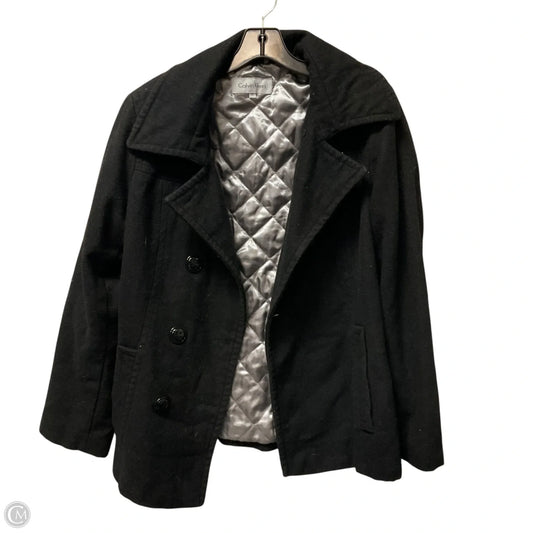 Coat Peacoat By Calvin Klein In Black, Size: L