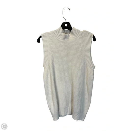 Vest Sweater By Cyrus Knits In White, Size: L