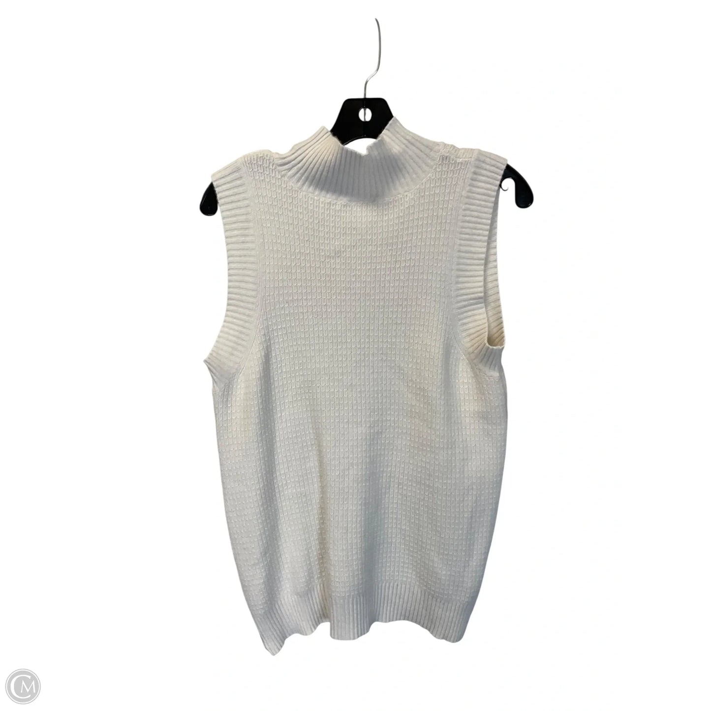 Vest Sweater By Cyrus Knits In White, Size: L