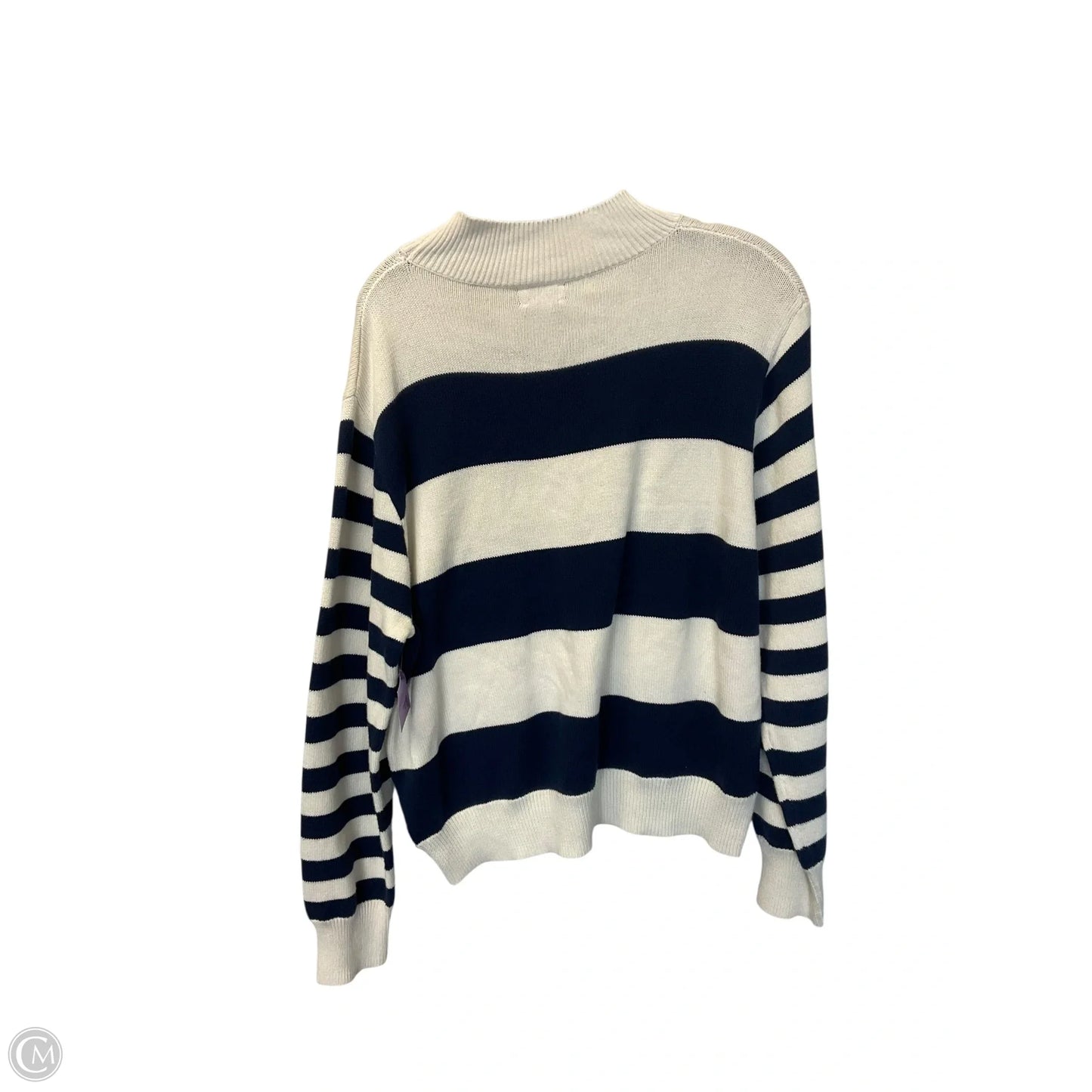 Sweater By J. Crew In Blue & White, Size: Xl