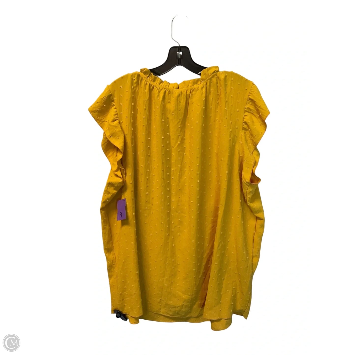 Top Short Sleeve By Chicsoul In Yellow, Size: 2x