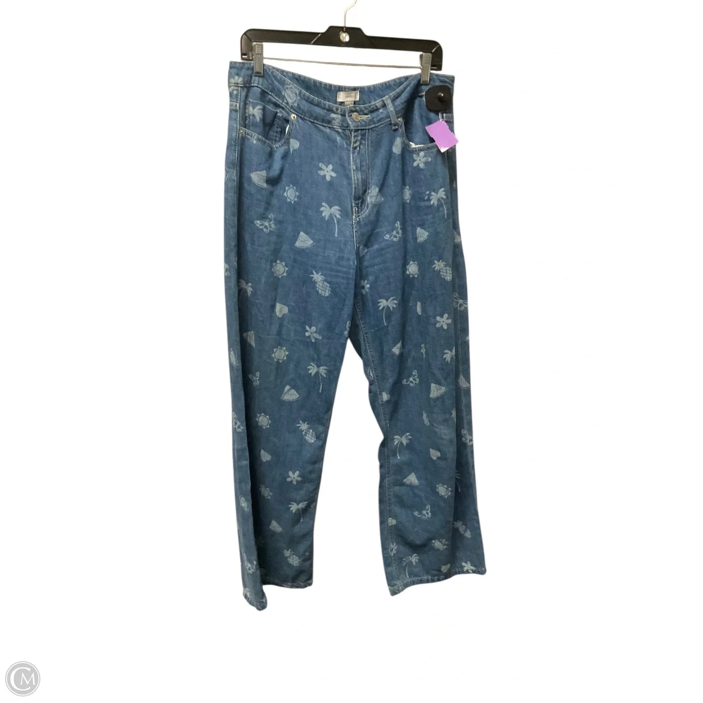 Jeans Wide Leg By Forever 21 In Blue Denim, Size: 8